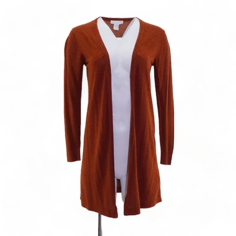 Rust Solid Cardigan Sweater Jersey Fabric Tulle Fabric Batik Fabric