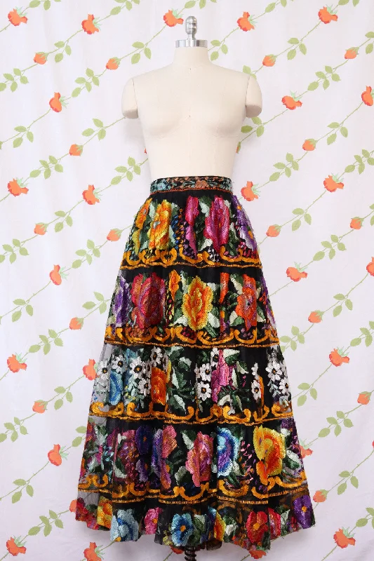 Embroidered Chiapas Tulle Skirt L lightweight skirt design