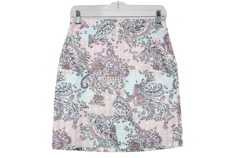 Talbots Paisley Skirt | 2 Petite ruffled skirt detail