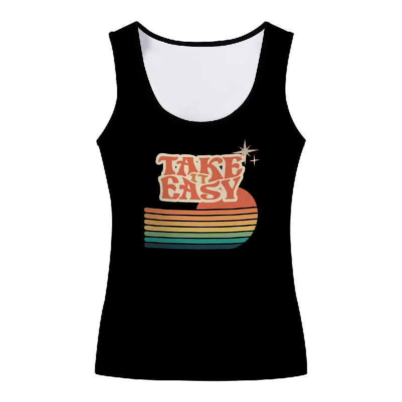 Women's 'Take it Easy' Tank Top rhinestone tank top
