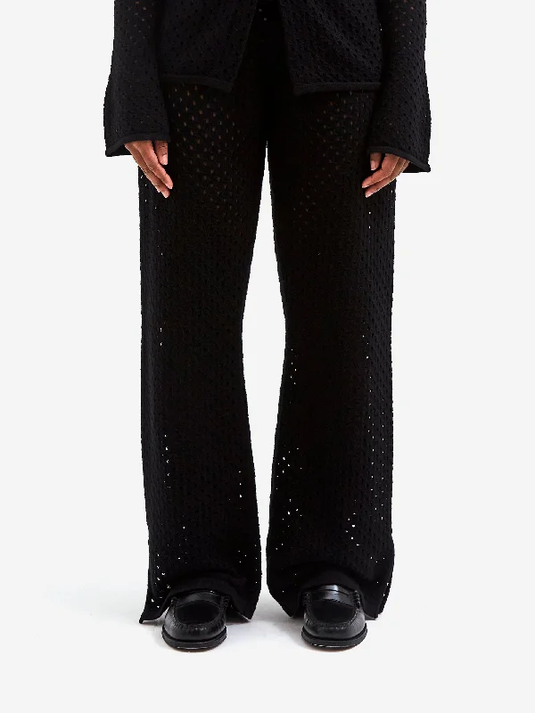 OperaSport Aveline Knit Pants - Black Slim-Fit Leggings