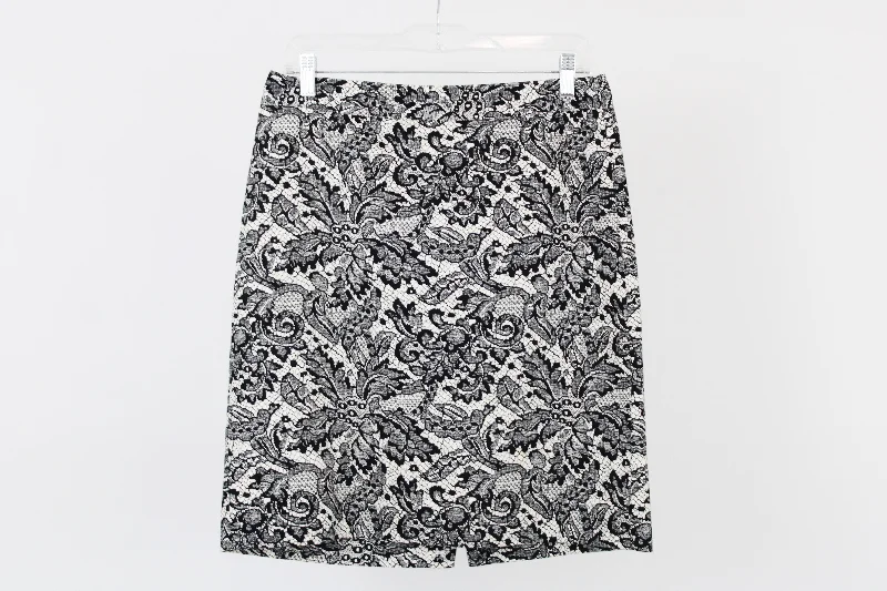 Van Heusen Studio Lace Pattern Skirt | 6 silk skirt lustrous