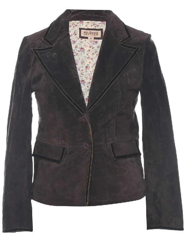 Wilson Suede Jacket - M Zip Front Button Front Snap Front