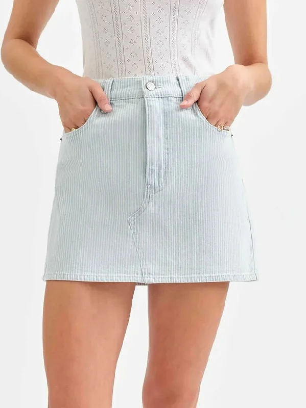 Malibu Mini Skirt- Blue Bell Stripe wool skirt warm