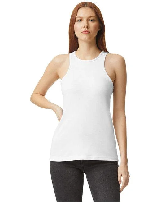 American Apparel Ladies' CVC Racerneck Tank 101CVC (Pack of 6) silver tank top