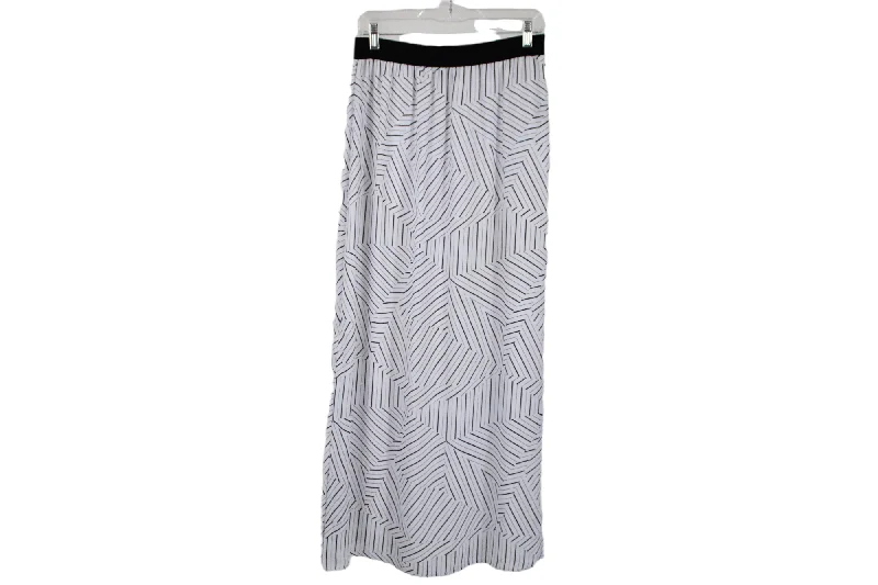 Worthington White Black Chiffon Maxi Skirt | M wool skirt thick