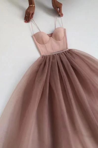 Dusty Rose A-Line Tulle Floor Length Spaghetti Straps Sweetheart Evening Party Dresses Prom Dresses Tunics Brand named Dusty Rose A-Line Tulle Floor Length Spaghetti Straps Sweetheart Evening Party Dresses Prom Dresses Tunics Brand named