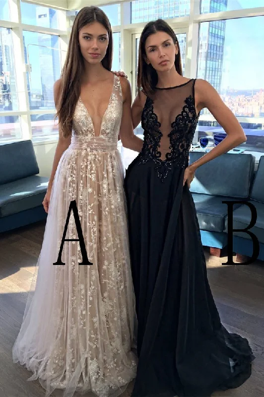 A Line V Neck Appliques Long Prom Dress V-neck Sexy Evening Party Dresses Tunics Hiking breathable A Line V Neck Appliques Long Prom Dress V-neck Sexy Evening Party Dresses Tunics Hiking breathable