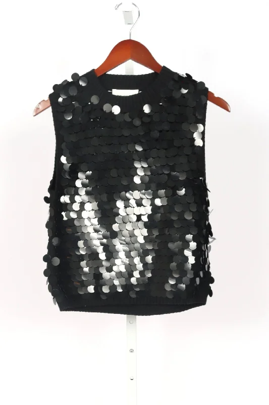 Cora Tank - Black with Sequins layering tank top