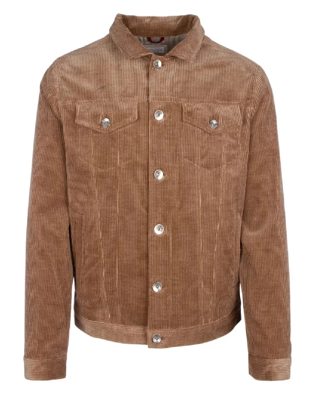 Brunello Cucinelli Mens Buttoned Corduroy Jacket in Brown Corduroy Jacket Velvet Jacket Brocade Jacket Brunello Cucinelli Mens Buttoned Corduroy Jacket in Brown Corduroy Jacket Velvet Jacket Brocade Jacket