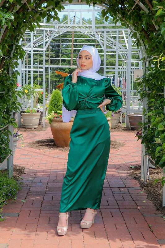 Luxe Satin Skirt- Emerald velvet skirt sumptuous