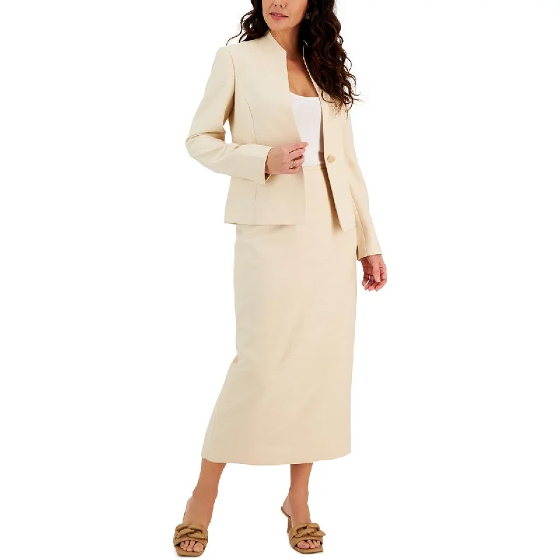 Le Suit Womens Shimmer Office Midi Skirt lace skirt intricate