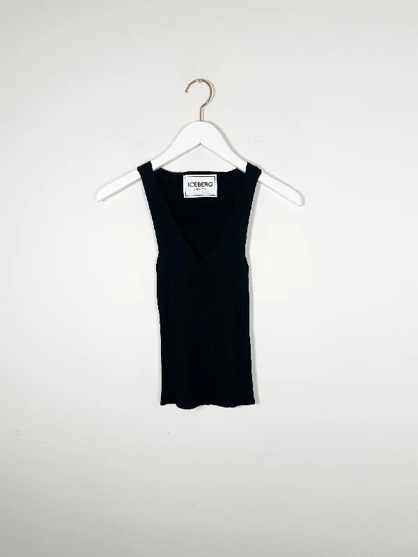 Iceberg - Knit Tank Top - Black summer tank top