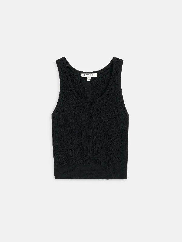 Ava Cropped Tank in Extrafine Merino Wool comfortable tank top