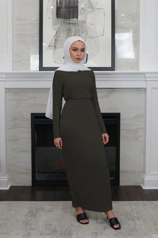 Luxe Spandex Maxi Skirt - Ash Gray pleated skirt texture