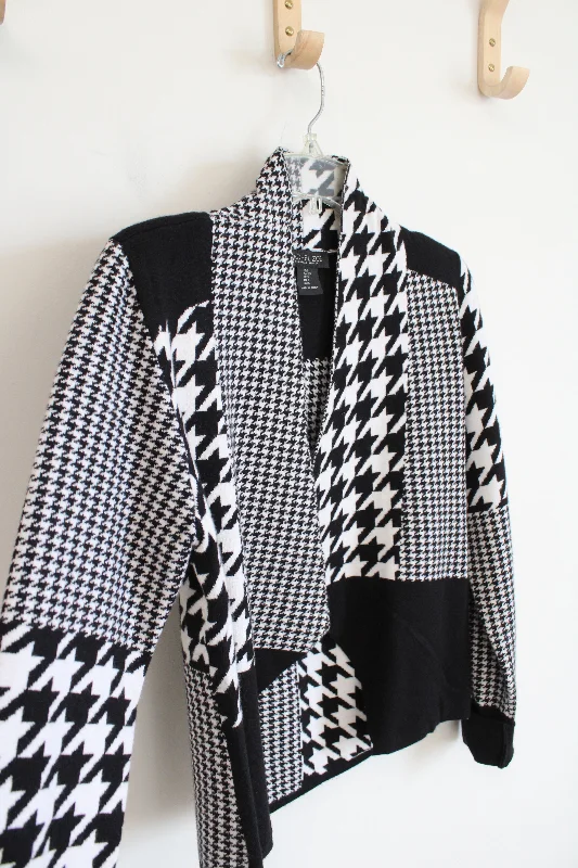 Rachel Zoe Black & White Houndstooth Cardigan | S Soft Cozy Warm