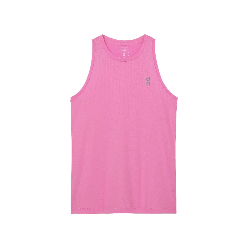 On Women's Core Tank in Raspberry cold shoulder tank