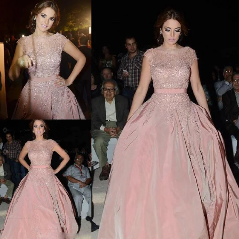 Beads Pink Beautiful Unique New Design Cap Sleeves Prom Dress, Party Dress, PD0314 Tunics Chinos classic