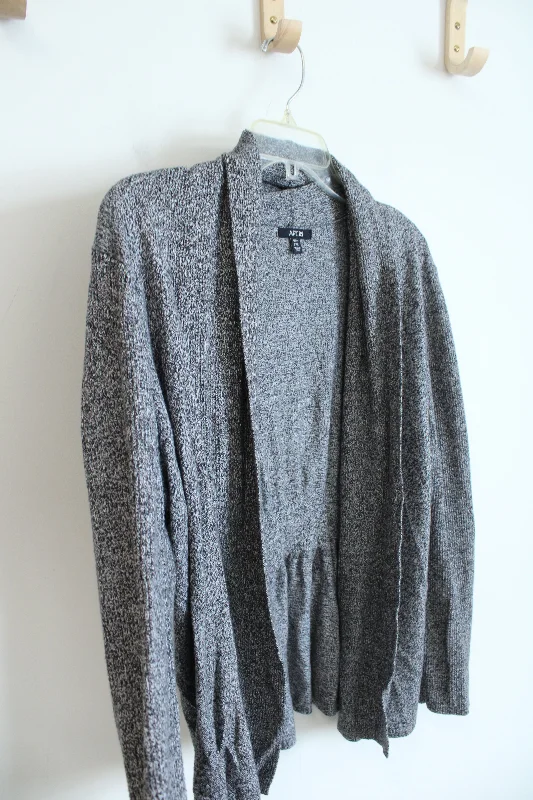 Apt. 9 Gray & Black Cardigan | XL Petite Mesh Cardigan Canvas Denim