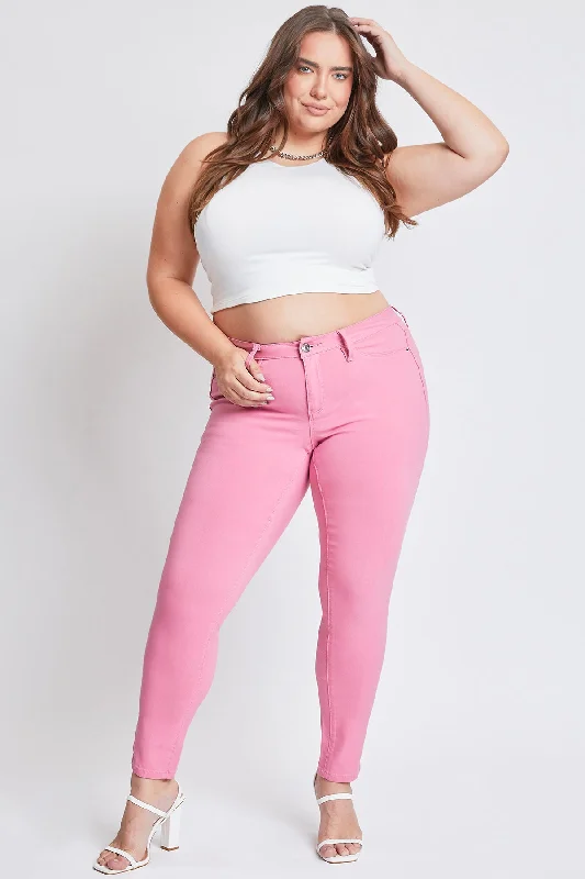 Women's Plus Hyperstretch  Forever Color Pants, Flamingo Formal Linen Trousers