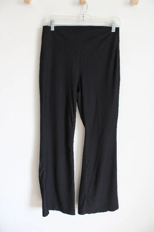 Old Navy Black Ribbed Wide Leg Pant | L Fashionable Track Pants