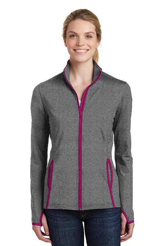 Charcoal Grey Heather- Pink Rush