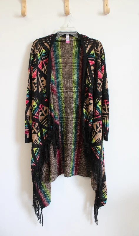 No Boundaries Pink and Black Open-Faced Cardigan | M Neon metallic Matte