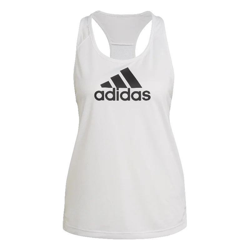 adidas Logo Sport Training Tank Top - Womens - White/Black playful tank top