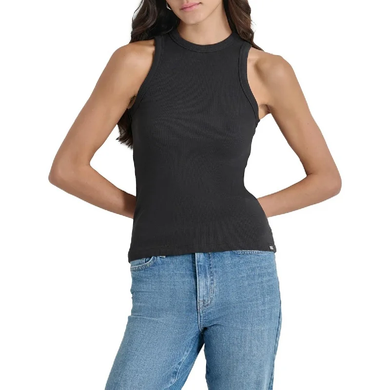 DKNY Jeans Womens Ribbed Cotton Tank Top low neck tank
