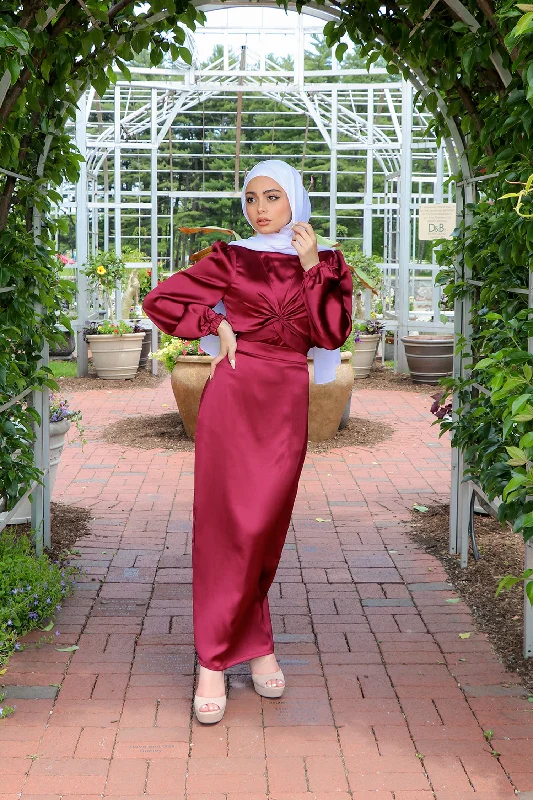 Luxe Satin Skirt- Ruby Red lace skirt romantic