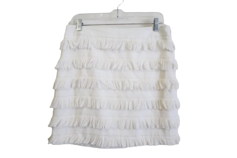 The Limited White Fringe Skirt | 8 linen skirt light