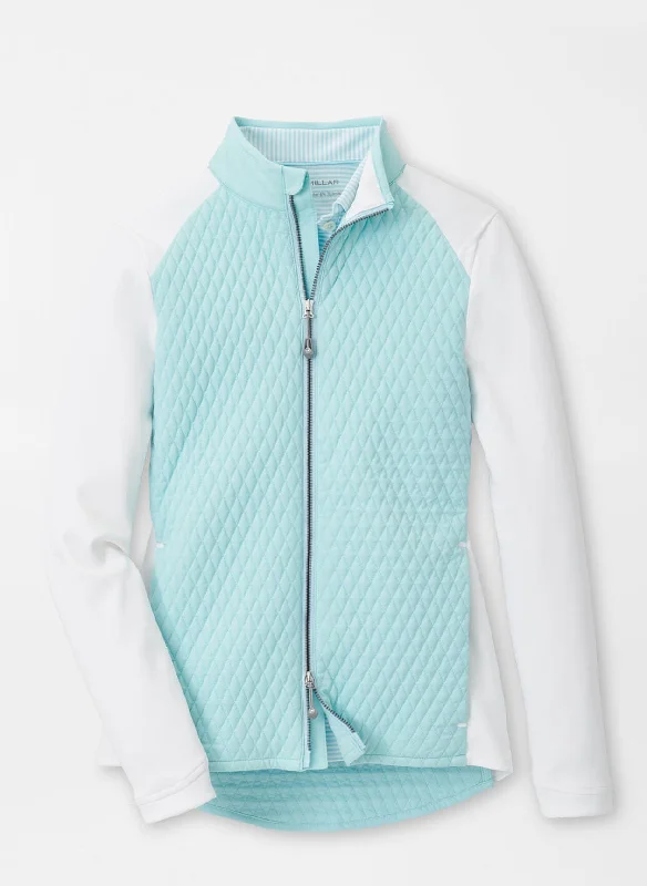 Peter Millar Women's Merge Hybrid Jacket - Blue Spruce/White Faux Fur Fabric Real Fur Fabric Shearling Fabric Peter Millar Women's Merge Hybrid Jacket - Blue Spruce/White Faux Fur Fabric Real Fur Fabric Shearling Fabric