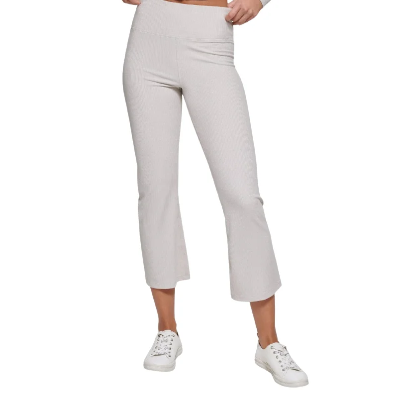 CALVIN KLEIN - Ribbed Knit Ankle Pants High-Waist Jogger Pants