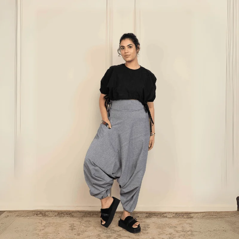 Women's Aladdin Harem Pants | Grey Cozy Jogger Leggings