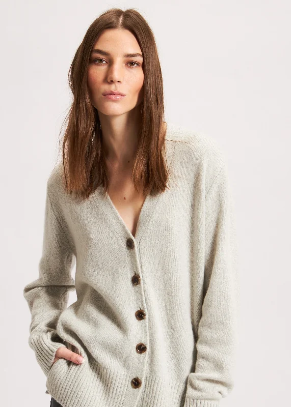 Cashmere Blend Cardigan Houndstooth Herringbone Solid