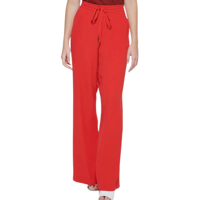DKNY - Drawstring Wide Leg Pants Casual Drawstring Pants