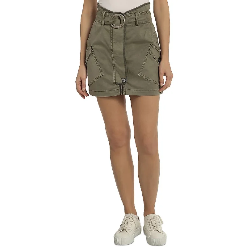 Avec Les Filles Womens Belted Short Mini Skirt midi skirt versatile