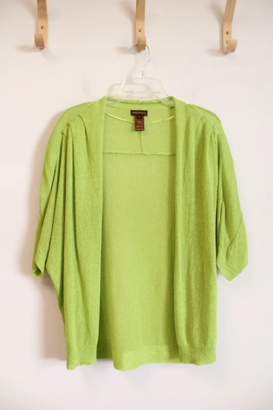 Multiples Lightweight Lime Green Cardigan | M Casual Formal Business