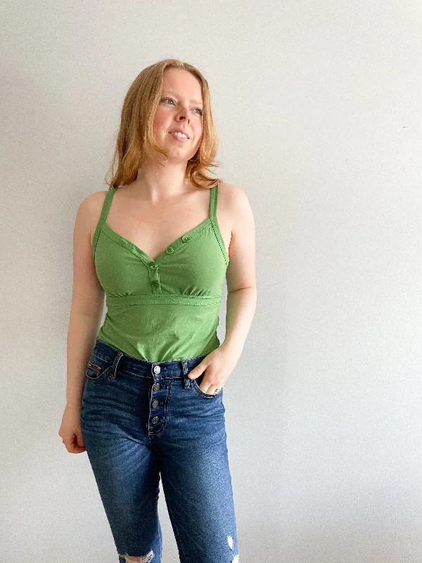 Jones New York Green Stretch Tank Top - Small glitter tank top
