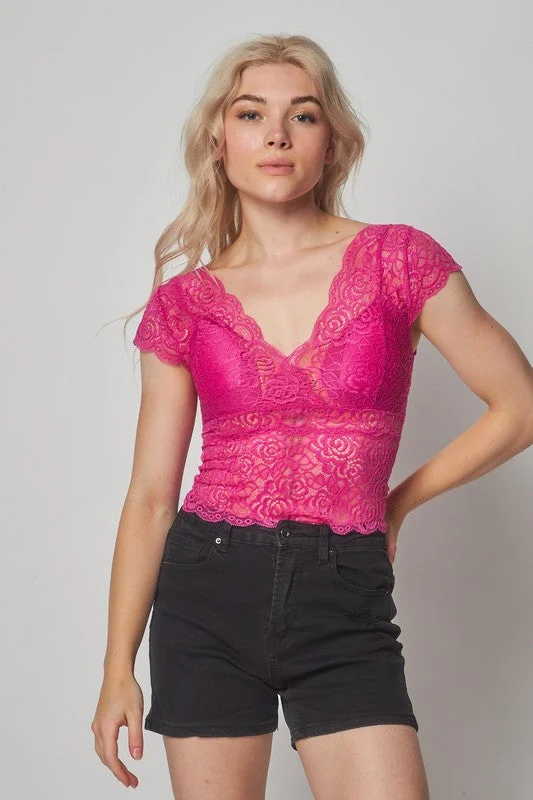 Lace V neck Cap Sleeve Padded Cami Tank Top striped tank top
