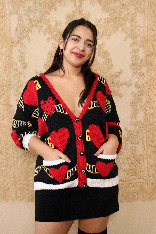 Key to My Heart Cardigan S-L Spandex Rayon Corduroy