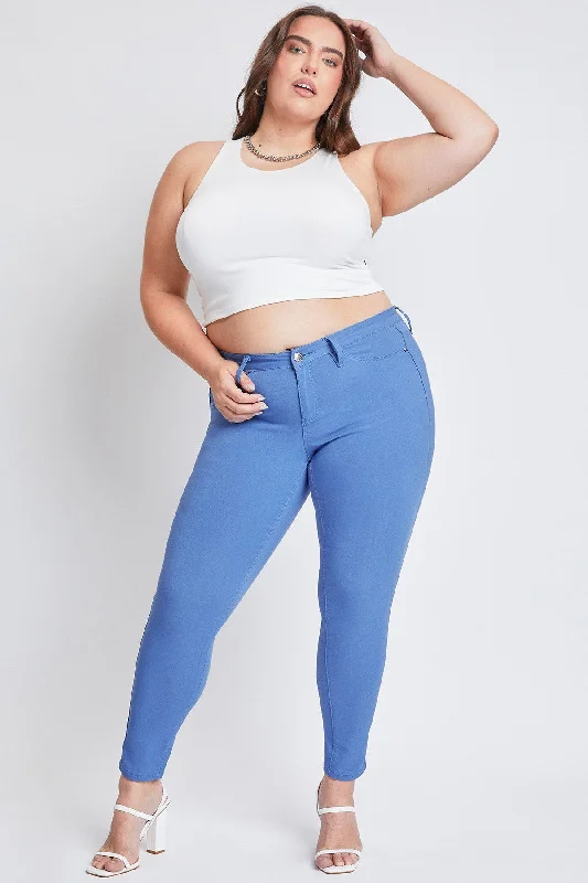 Women's Plus Hyperstretch Forever Color Pants, Blue Bay Fashionable Sporty Pants