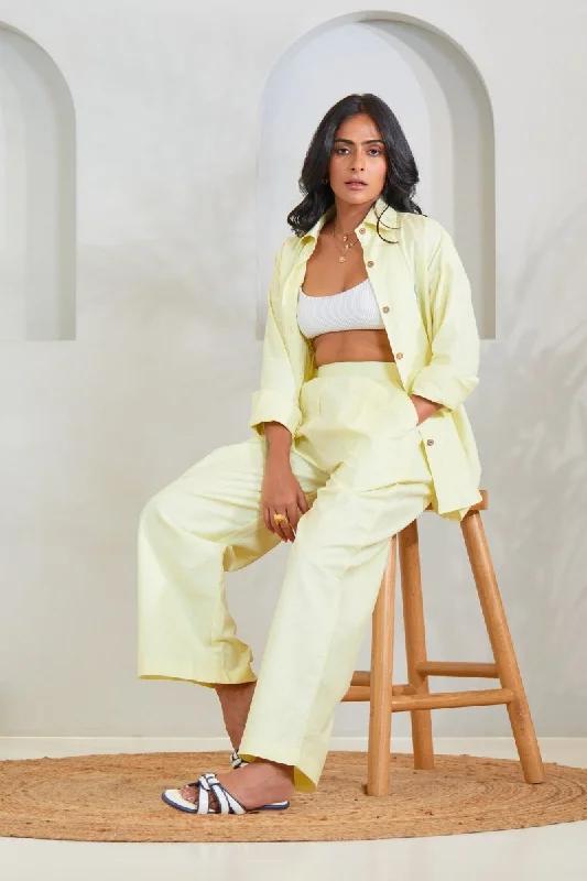Yellow Limon Lounge Set - Pants Trendy Tapered Pants