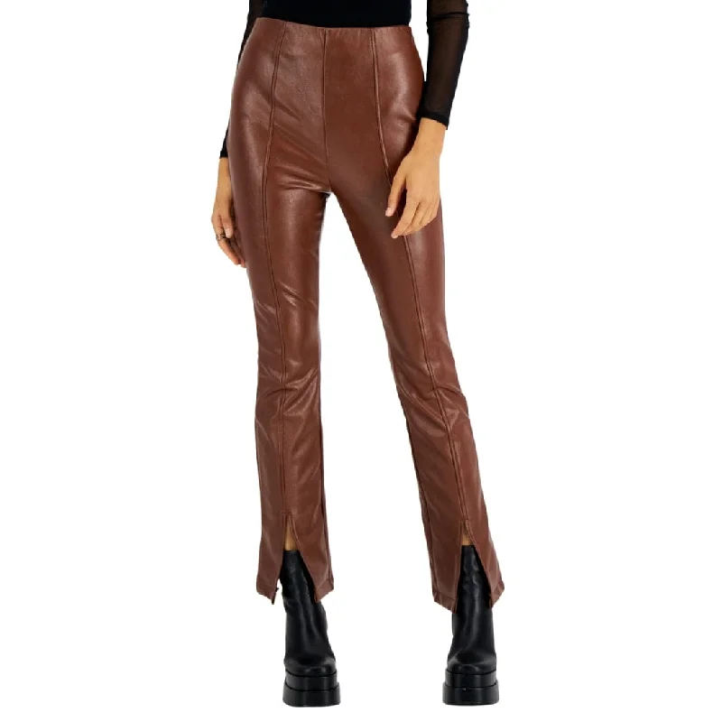 TINSELTOWN - Faux Leather High Rise Pants Stylish Slim Trousers