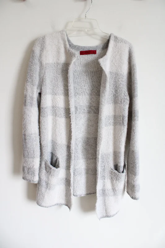 Love Scarlett Light Gray White Knit Cardigan | M Stretchy Elastic Breathable