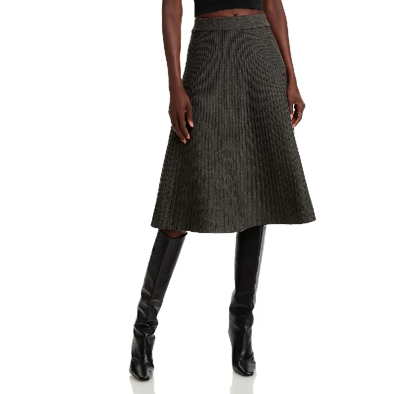 Nancy Yang Womens Midi Elastic Waist Midi Skirt lace skirt delicate