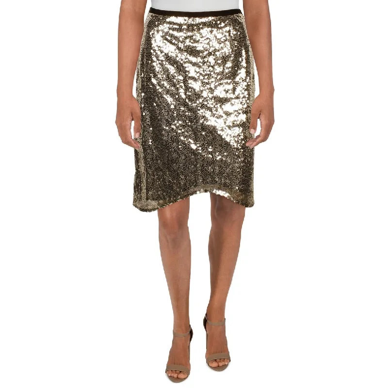Gracia Womens Sequined  Mini Skirt velvet skirt luxury