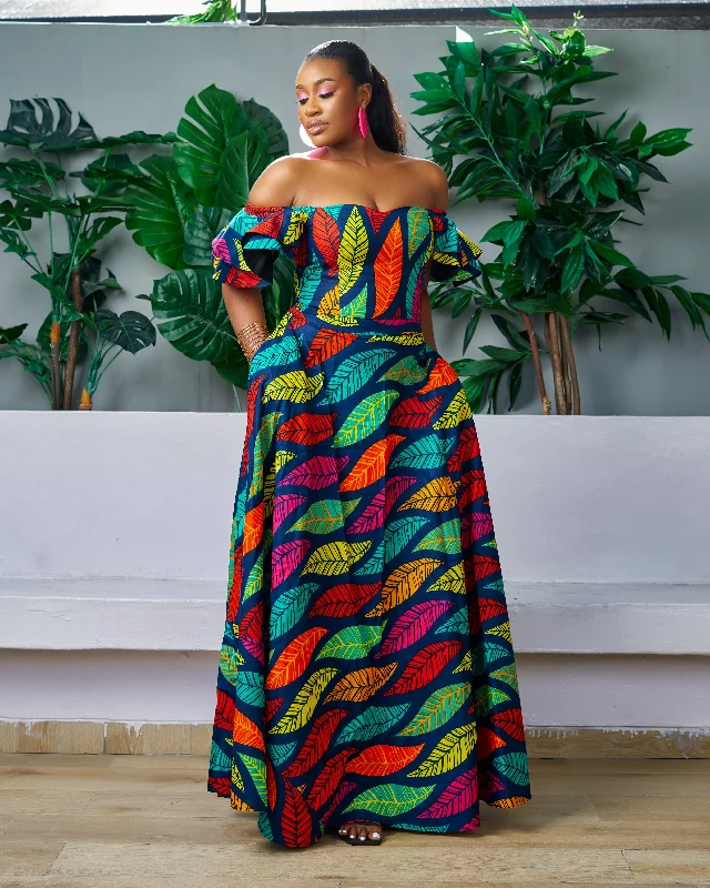 New In African Print Ankara Maxi Flare Skirt - Zarram linen skirt airy