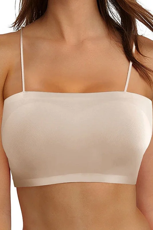 ELASTIC CROP TANK BRA TOP coral tank top