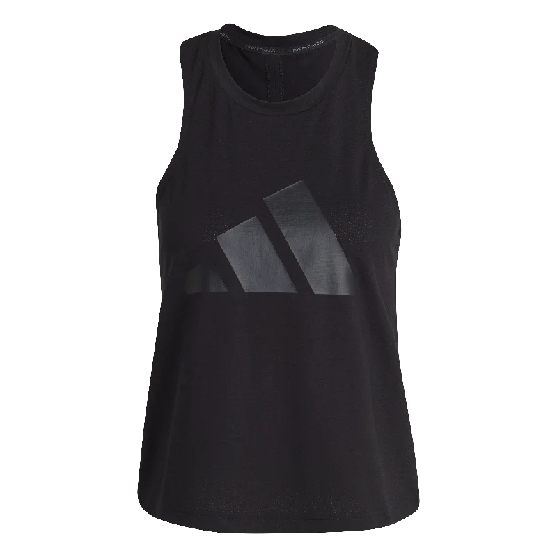adidas Train Icons 3 Bar Logo Tank Top - Womens - Black fitted tank top